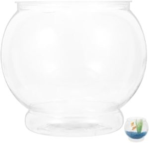 Aquarien und Fischschalen | Transparenter Fischtank – Desktop Transparenter Fischbehälter Kleiner Fischbehälter Betta Mini Kunststofffischbehälter Rundes Aquarium für den Desktop Betta Tank