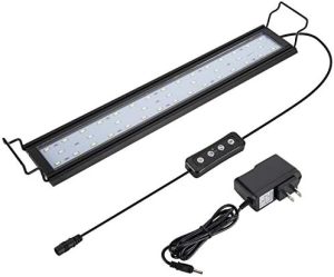 Aquarienlichter | 14W Vollspektrum-Aquariumlicht mit Aluminiumlegierung-Gehäuse, erweiterbaren Halterungen, weißen, blauen und roten LEDs, externem Controller, für Süßwasseraquarien (18-24 Zoll)