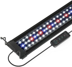 Aquarienlichter | 20″-24″-28″ – 24/7 Zyklus – 10/20/30/55 Gallonen: Pflanzenaquarium-Abdeckung mit blauem Timer, dimmbares Sonnenaufgangslicht für das Aquarium, 5-stufige Dimmhelligkeit, Lichter mit Timer für Sonnenaufgang/Sonnenuntergang-Simulation