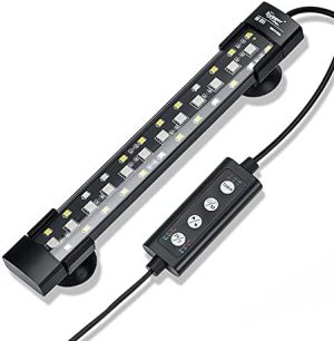 Aquarienlichter | 24/7 Modus Unterwasser-Aquarium LED-Licht, Vollspektrum verstecktes Fischtanklicht mit 3 Reihen Perlen, 7 Farben, automatisches Ein- und Ausschalten, Sonnenaufgang-Tageslicht-Mondlicht, einstellbare Timer-Helligkeit 6W