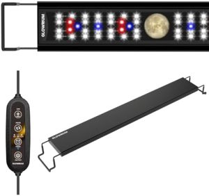 Aquarienlichter | Aquariumbeleuchtung, LED Vollspektrum Süßwasser-Aquariumlichter, Tageslicht/Mondlichtmodus und stufenlos dimmbar, Fischtanklicht mit Timer und automatischer Ein/Aus-Funktion (30-43 cm)