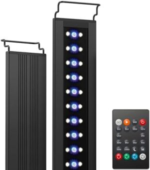 Aquarienlichter | C10 24/7 LED Aquariumbeleuchtung für Pflanzen, 18-24 Zoll, 15W, Vollspektrum Fischbeckenlicht mit Timer, Helligkeit einstellbar