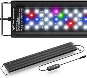 Aquarienlichter | LED-Aquariumlicht für Pflanzen – Vollspektrum-Fischlicht mit Timer für automatisches Ein- und Ausschalten, 18-24 Zoll, einstellbare Helligkeit, weiße, blaue, rote, grüne und pinke LEDs mit ausziehbaren Halterungen für Süßwasser.