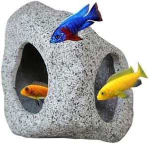 Aquarium Dekoration | Aquarium Versteckstein Höhle für Aquarientiere zum Züchten, Spielen und Ausruhen, sichere und ungiftige Keramik-Aquarium-Dekoration, Dekorstein für Betta.