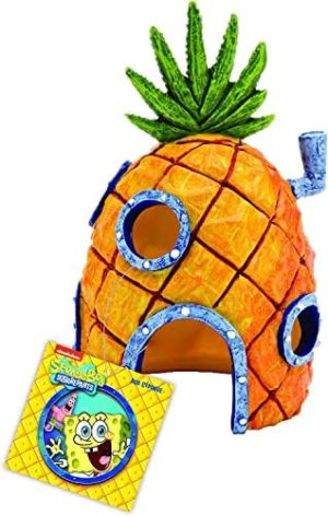 Aquarium Dekoration | Sbr10Eo Spongebob Schwammkopf Offiziell Lizenziertes Aquarium Ornament – Spongebobs Ananashaus – Mittelgroß