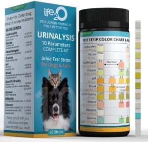 Aquarium-Testkits | 10-Parameter Katzen- und Hundeurinteststreifen 60 Stück, Katzen- und Hundeharnwegsinfektionstest-Kit, Diabetes-Test für diabetische Haustiere, Urinalyse-Reagenzstreifen: Glukose, spezifisches Gewicht, pH, Ketone, Protein und mehr.