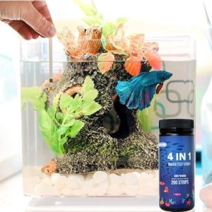 Aquarium-Testkits | 200 Aquarien-Wassertestschnelltests – Für Fischteich oder Teich – Beste preiswerte Aquarien-Wassertests auf Amazon! – Hohe Genauigkeit – Testet auf Nitrat, Nitrit, pH und Wasserhärte – Veteranen-geführtes Unternehmen!