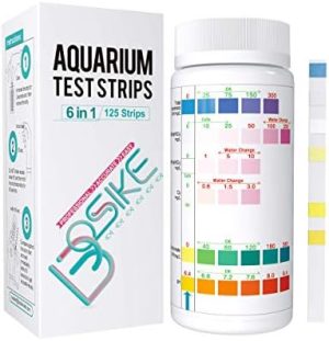 Aquarium-Testkits | 6-in-1 Aquarium Teststreifen Set – 125 Teststreifen für Süßwasseraquarien zur Messung von Gesamthärte, Nitrat, Nitrit, Cl2, Karbonat und pH-Wert.