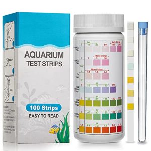 Aquarium-Testkits | 7-in-1 Aquarium-Testkit, Teststreifen für Aquarien, 100 Streifen Packung, Süßwasser-Aquarium-Wassertestkit zur Erkennung von Nitrit, Nitrat, Chlor, Carbonat, Gesamte Alkalität, Härte und pH-Wert.