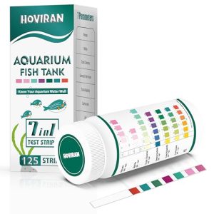 Aquarium-Testkits | 7 in 1 Aquarium Teststreifen, 125 Stück Teststreifen für Aquarien für Süßwasser, Salzwasser und Teiche, Wassertestkit für Chlor, Gesamthärte, Karbonate, Alkalität, Nitrat, Nitrit und pH-Wert.