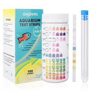 Aquarium-Testkits | 9 in 1 Aquarium-Teststreifen, 100 Teststreifen Aquarium-Testkit für Süßwasser und Salzwasser, Teich-Teststreifen zur Überprüfung von pH, Eisen, Kupfer, Nitrit, Nitrat, Härte und mehr für Ihr Aquarium.