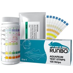 Aquarium-Testkits | Aquarium Teststreifen 6 in 1 für Süß- und Salzwasser-Aquarien, 100 Stück – Einfache und präzise Tests auf Nitrat, Nitrit, Gesamthärte, freies Chlor, Karbonat und pH-Wert.