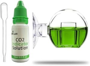 Aquarium-Testkits | Glas CO2 Tropfenprüfer – CO2 Monitor Kit für bepflanzte Aquarien CO2 System (Tropfenprüfer mit Lösung)