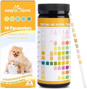 Aquarium-Testkits | Haustier-Diabetes UTI Urinteststreifen 50 Stück, 10-in-1 Hund & Katze Urinanalyse-Kit zur Testung von Glukose/Blut/Keton/Bilirubin/pH/Protein/Urobilinogen/Nitrit/Leukozyten/Sg