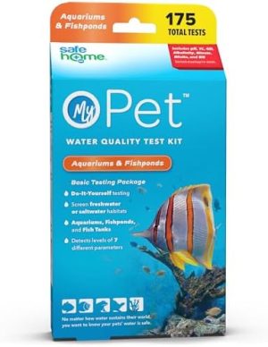 Aquarium-Testkits | My Pet® 7-Wege Aquarium- und Teich-Testkit – 25 Streifen/Kit – Test für Süßwasser oder Salzwasser – pH, GH, KH, Alkalinität, Nitrat, Chlor und Nitrit