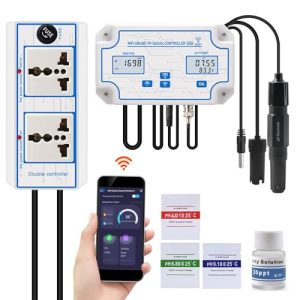 Aquarium-Testkits | WLAN Pool Salztester und pH-Monitor, Aquarium pH-Monitor mit pH-Regler online, Salinitätsmesser für Salzwasserpool, Koi-Teich, Aquakultur, Aquarienentsalzung, Tuya App Steuerung