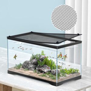 Aquariumabdeckungen | DIY Aquariumdeckel mit frischem Luftnetz, um zu verhindern, dass Fische aus dem Becken springen und Reptilien entkommen. Verstellbare Größe für Becken bis maximal 94 cm x 46 cm.