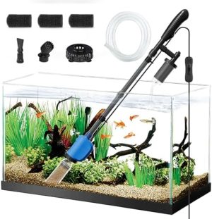 Aquariumreiniger | 32 W Elektrischer Aquarien Kiesreiniger, 6-in-1 Multifunktionaler automatischer Fischtank Kiesreiniger-Vakuum für Sandwäsche & Wasserwechsel, einstellbare Filtrationszirkulation für 10-200 Gallonen Tank