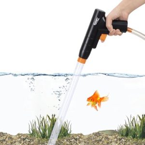 Aquariumreiniger | Aquarium Kiesreiniger, Neuer schneller Wasserwechsel mit Luftdruckknopf, Fischtank Sandreiniger Set, Aquarium Siphon Staubsauger mit Wasser-Schlauchsteuerung und Klemme