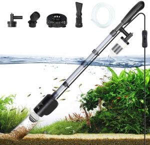 Aquariumreiniger | Aquarium Staubsauger für Kies – Elektrischer Wasserwechsel für Fisch- und Schildkrötenbecken – 6-in-1 Multifunktionales Aquarium Reinigungswerkzeug Set für Wasserreinigung und Zirkulation (20W, 320GPH)