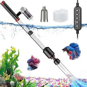 Aquariumreiniger | Aquarium-Vakuum-Gravel Cleaner: 24W Elektrischer Fischtank-Vakuum-Gravel Cleaner mit starker Saugleistung für automatischen Wasserwechsel, entfernt Schmutz, wäscht Sand, Wasser Dusche und Wasserzirkulation, mit Timer-Funktion.