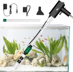 Aquariumreiniger | Aquarium wiederaufladbarer Kiesreiniger-Kit, Energiesparender leistungsstarker Fischtank-Siphonstaubsauger, tragbarer automatischer Wasserwechsel, einstellbare Durchflussrate, Sandwaschgerät 15W 420Gph