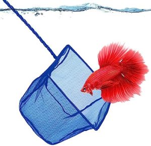 Aquariumreiniger | Betta Fischnetz, sicheres zartes Flossen-Netz, 5×4 Zoll mit 11 Zoll Griff, extra weiches Nylon-Netz, einfache Routine-Aquariumwartung, Fischbehälter-Zubehör