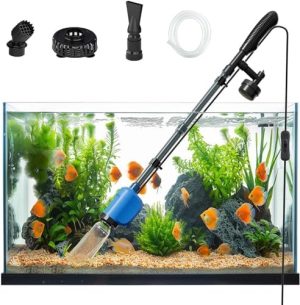 Aquariumreiniger | Elektrischer Aquarien-Sauger für Kies, 32W 6-in-1 Multifunktions-Automatik-Kiesreiniger für Fischbecken, Sandwäsche und Wasserwechsel