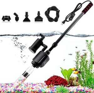 Aquariumreiniger | Elektrischer Aquarienkiesreiniger, 6 in 1 automatisches Fischbecken-Reinigungswerkzeug, Kiesstaubsauger für Aquarien, geeignet für Wasserwechsel, Sandwäsche, Wasserfilter und Wasserzirkulation (320 GPH, 20 W)