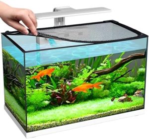 Aquariumreiniger | Magnetische Abdeckung für Aquarien mit Schutznetz, DIY Anti-Sprung-Netz für Aquarien, verhindert, dass Schildkröten, Fische und Reptilien aus den Schildkrötentanks mit einem Umfang von bis zu 30 cm × 30 cm entkommen.