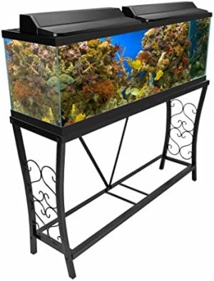 Aquariumständer | 55-Gallonen-Metall-Aquariumständer, 48,3 Zoll L x 12,5 Zoll B, Schwarz