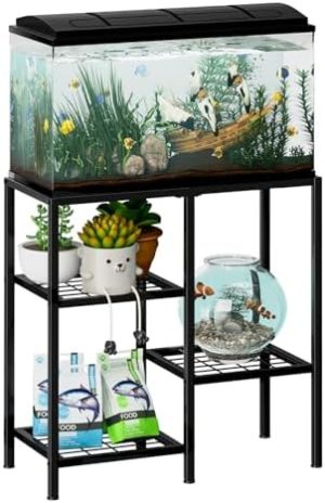 Aquariumständer | Aquariumständer für 20 Gallonen, Metall-Fischbeckenständer, Aquariumregalständer für Fischbecken-Zubehör, 3-stufiger Schildkröten- und Reptilien-Terrariumständer für Wohnzimmer und Büro.