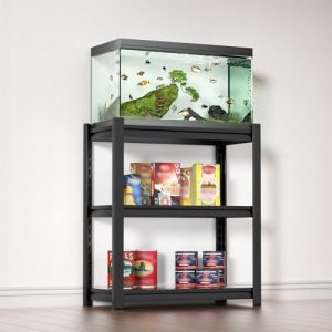 Aquariumständer | Fischtankständer für 2-Gallonen-Aquarium, 3-stufiger Aquariumständer, Reptilien-Tankständer, Fischständer Terrarientisch Reptilienständer 27,5″ x 13,7″ x 31,5″ (Schwarz)