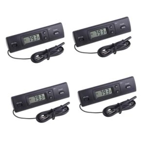 Aquariumthermometer | 4er Set Aquariumthermometer Kühlschrankthermometer Fischtankzubehör Fischtankthermometer Reptilientankthermometer Digitalanzeige Thermometer Temperaturmessgerät Auto ABS