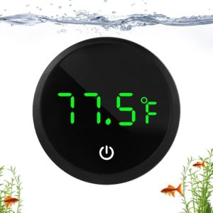 Aquariumthermometer | Aquariumthermometer, wiederaufladbares digitales LED-Thermometer mit Touchscreen, kabelloses Temperaturthermometer zum Ankleben mit großem Display für Fische und Reptilien.