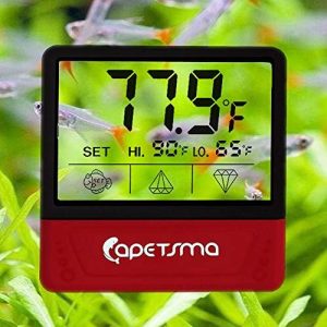 Aquariumthermometer | Fischtankthermometer, Touchscreen Digitales Aquarien-Thermometer mit LCD-Display, Aufklebbarer Temperatursensor sorgt für optimale Temperatur im Terrarium, für Ihre Haustier-Amphibien und Reptilien…