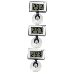 Aquariumthermometer | Saugnapfthermometer 3 Stück LCD-Thermometer für Aquarien Temperaturmessgerät Fischbehälterthermometer Weiß Automatisches kompaktes Thermometer