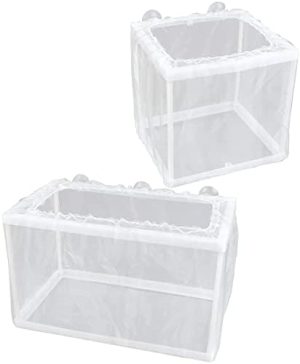 Zuchtbecken | 2er Pack Aquarien-Fischzuchtbox, Fischisolationsbox, Brutkasten, Jungfisch-Laichinkubator, Wasserisolationsnetz-Brutkasten mit Inkubatornetz und 1 Saugnapf (kleine Größe, große Größe)