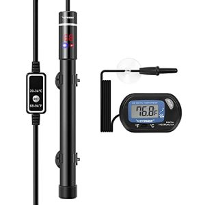 Aquariumthermometer | Unterwasser-Aquariumheizer mit Thermometer-Kombination, 500W Titan-Fischbehälterheizer mit intelligentem LED-Temperaturdisplay und externem Temperaturregler