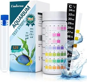 Aquarium-Testkits | 7-in-1 Aquarien-Testkit für Süßwasser und Salzwasser – 125 Aquarien-Teststreifen mit Reagenzglas und Thermometer – Schnelle und präzise Wasserteststreifen für Aquarium/Teich/Pool