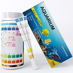 Aquarium-Testkits | Aquarium-Teststreifen 6 in 1 für Süß- und Salzwasser – Fischbecken-Testkit zur Überwachung von pH, Nitrat, Nitrit, Gesamthärte, freiem Chlor und Karbonat – 100 Stück