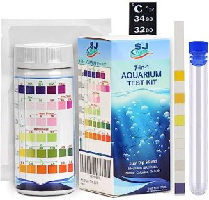 Aquarium-Testkits | Aquarium Wasser-Testkit – 7 in 1 Fischteich Wasser-Testkit & E-Book – Enthält 100 Aquarium-Teststreifen & 1 Fischteich-Thermometer – Aquarium-Testkit Süßwasser – Teichwasser-Testkit