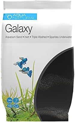 Aquariumsubstrat | Aqua Natural Galaxy Sand 2Lb Substrat für Aquascaping, Aquarien, Vivarien und Terrarien, Schwarz