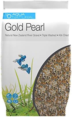 Aquariumsubstrat | Aqua Natural Gold Pearl 2Lb Kiessubstrat für Aquascaping, Aquarien, Vivarien und Terrarien 2-4mm